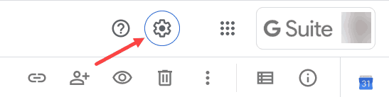 Click on the gear icon in Google Drive