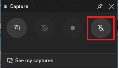 Click on the mic icon to unmute and be able to record the sound.