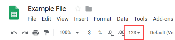 Click on the More Formats option