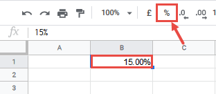 Click on the percent icon in the toolbar