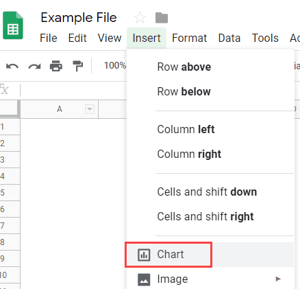 Click the Chart option