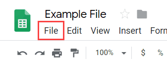 Click the File option in the menu