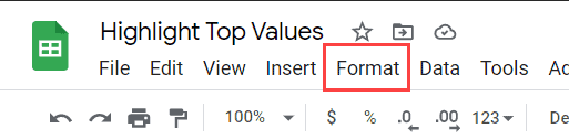 Click the Format option