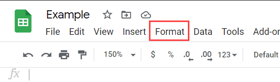 Click the Format option