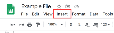 Click the Insert option