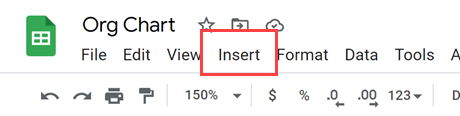 Click the Insert option