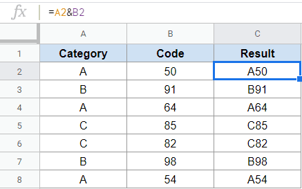 Combine cells without separator formula