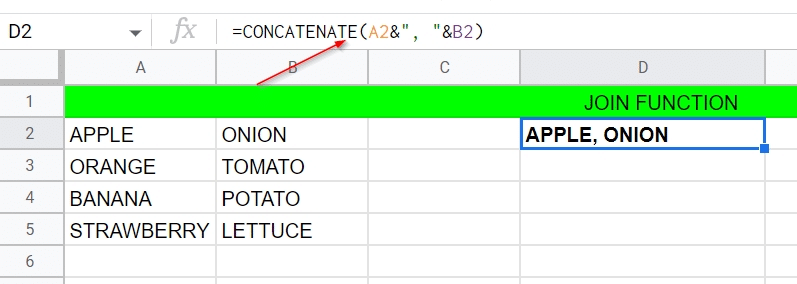 CONCATENATE data