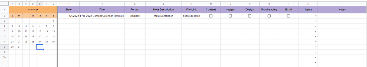 content calendar 2024 google sheets