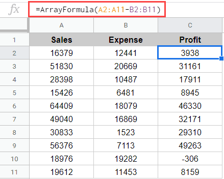 Copy Down Formula to an entire column uisng Array formula