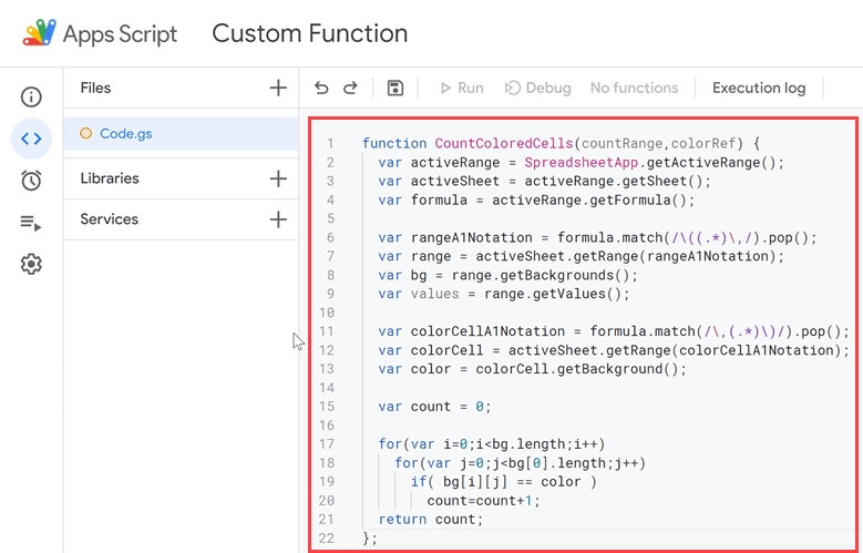 Copy paste code in the code window