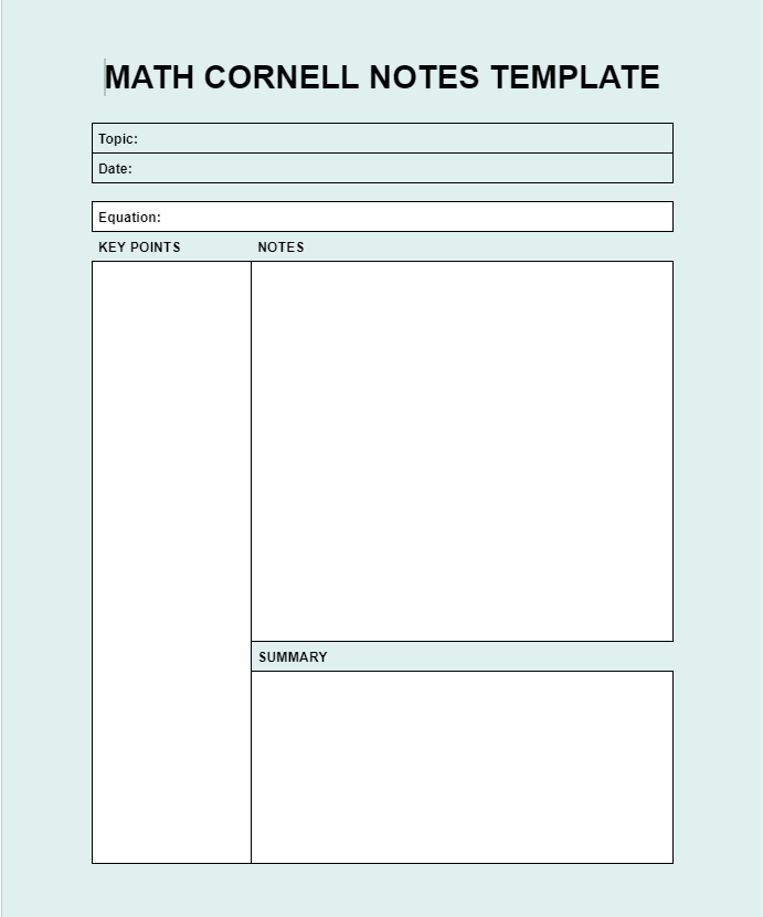 Cornell notes template google docs 3