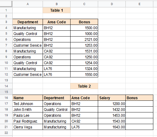 Dataset for multiple vlookup