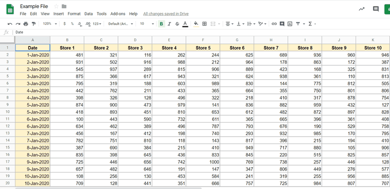 Dataset that needs to be printed in one page