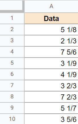 Decimals converted to fractions