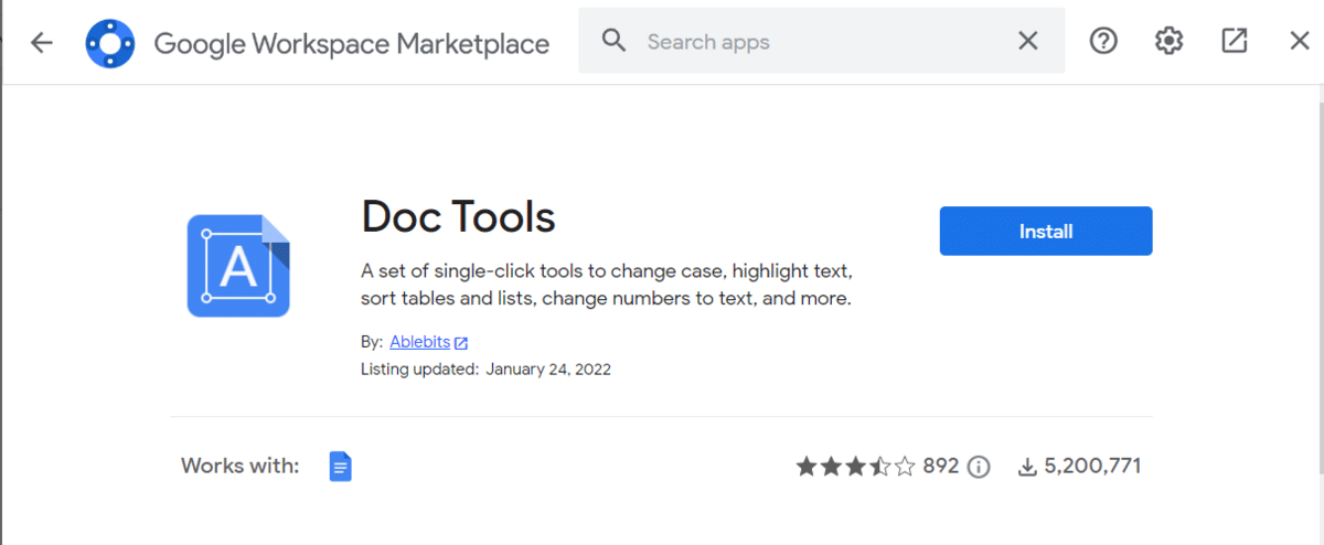 download and install the Doc tools add-on.