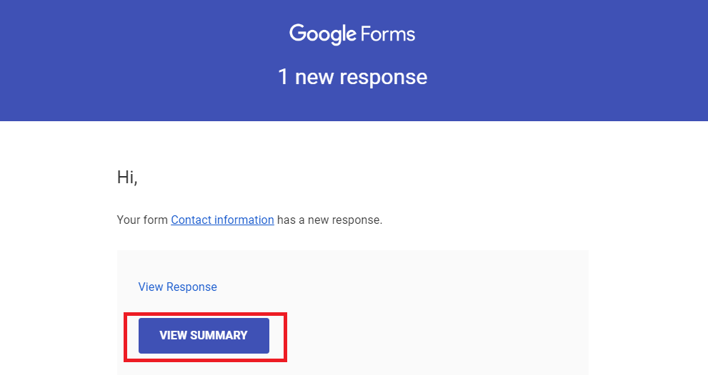 email notification for google forms