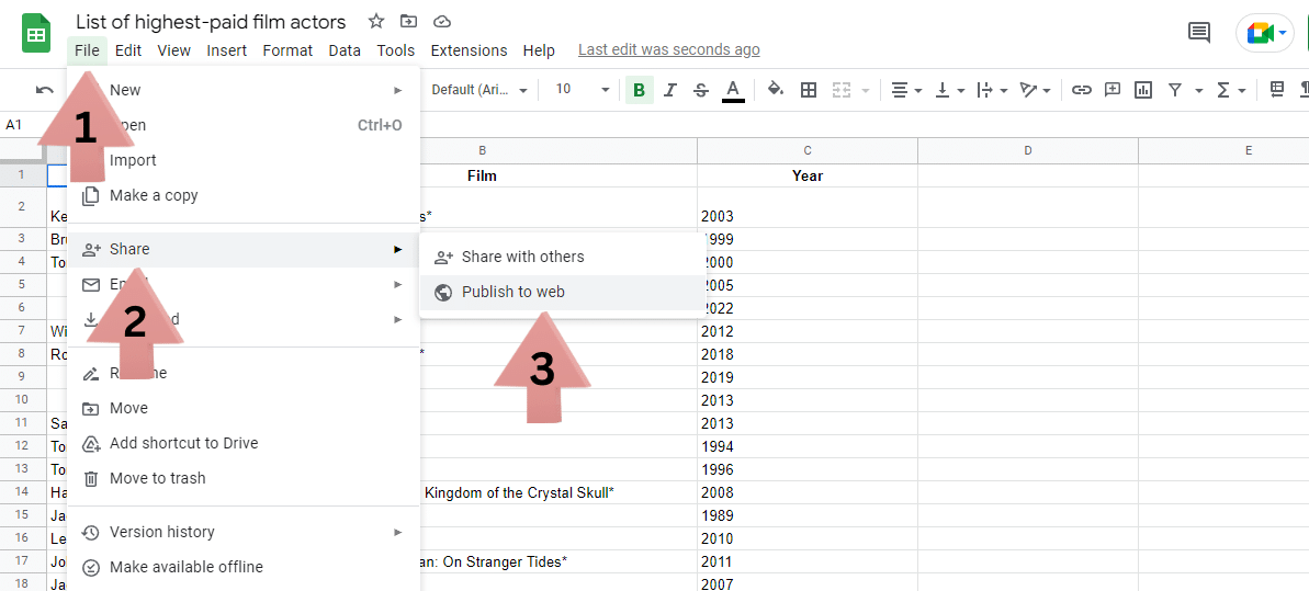 Embed a Google Sheet on a Website