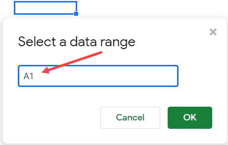 Enter the cell address to which you want to jump to when clicked