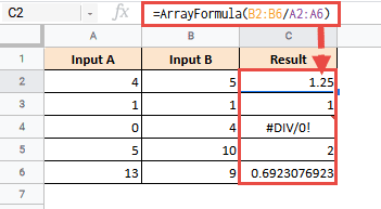 Error Handling in Array Formulas