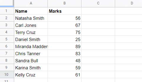 Example for Using the REGEXMATCH Function to Filter Criteria in Google Sheets