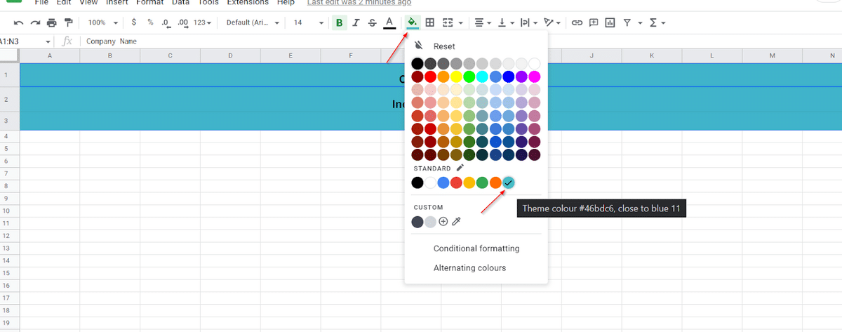 fill color icon google sheets