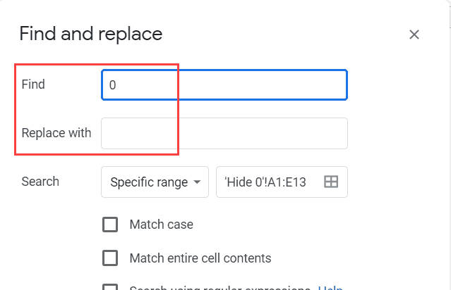 Find and Replace with in Google Sheets