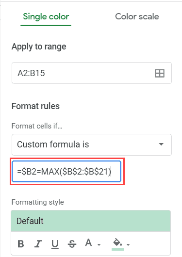 Formula to highlight the whole row