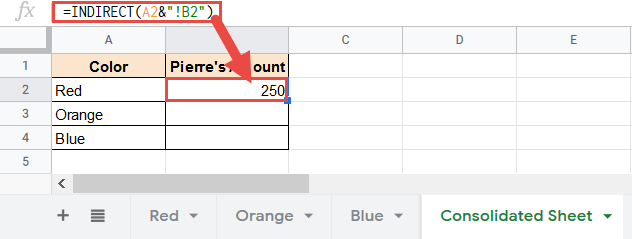 Formula to refer to sheet name and cell reference