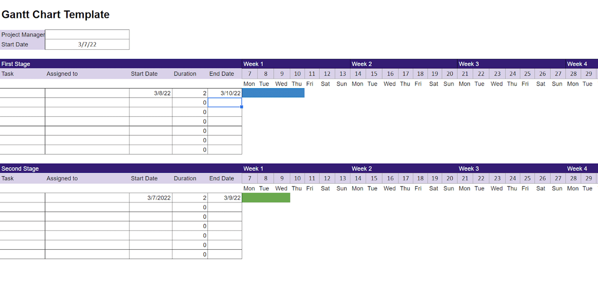 Free Gantt chart template