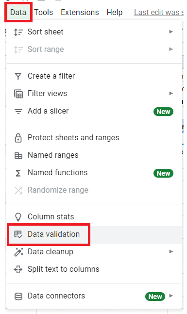 Go to Data >Data Validation.