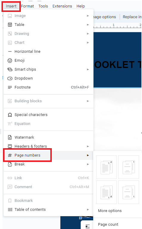 Go to insert > page numbers and choose the postion