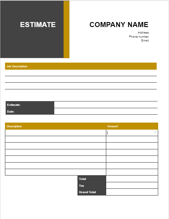 Google Docs Estimate Template 3