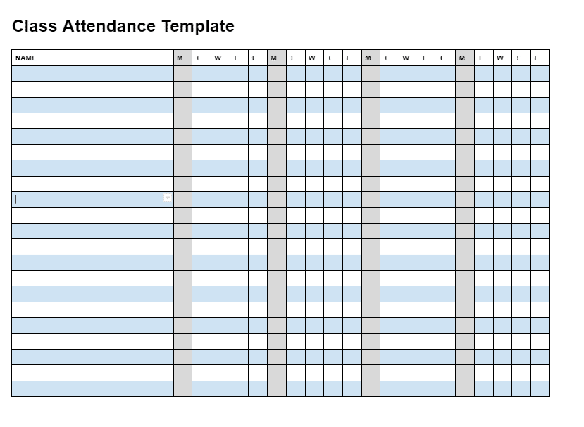 Google Docs Templates for Teachers - Attendance