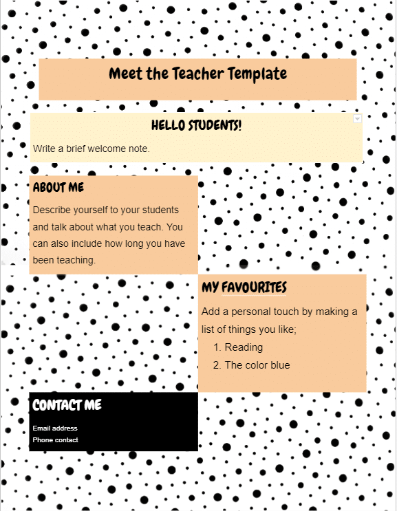 Google Docs Templates for Teachers - Meet the Teacher