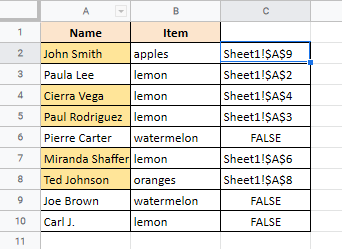 google sheets compare two sheets