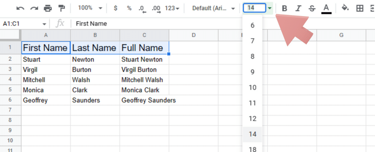 How format cells in Google Sheets