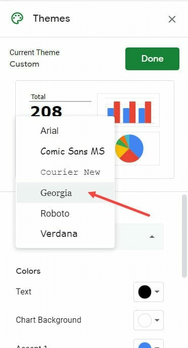 How to change the default font in Google Sheets