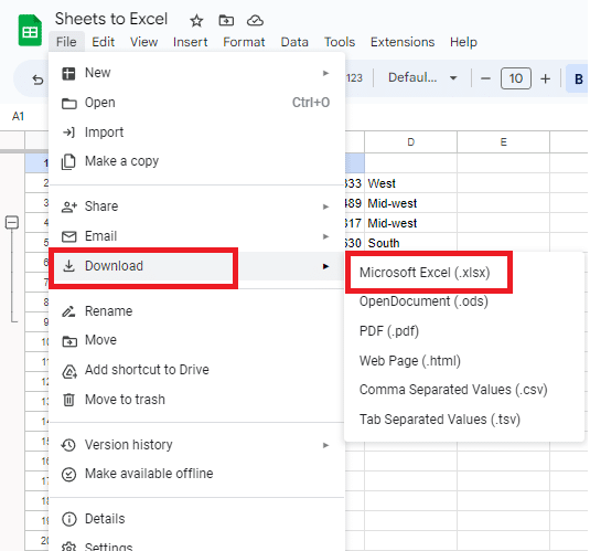 how to convert google sheets to excel