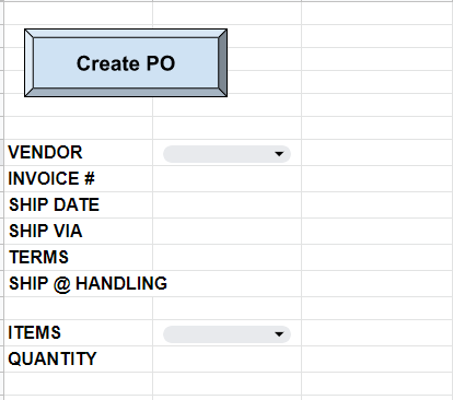 how to create button in google sheets purchase order 