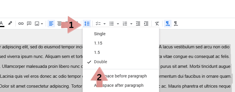 How to double space in Google Docs