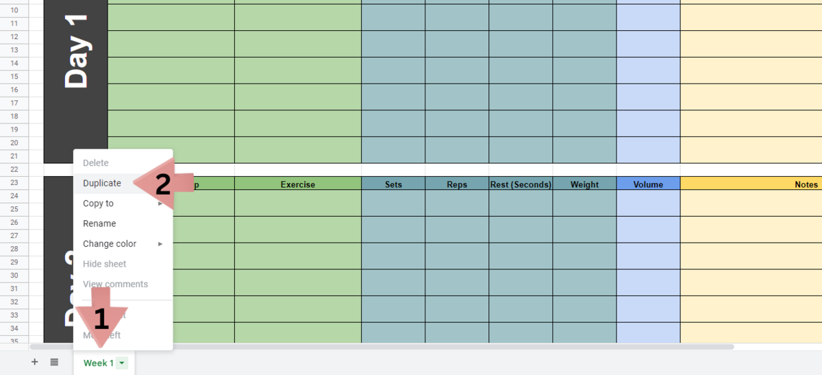 How to duplicate a Sheet