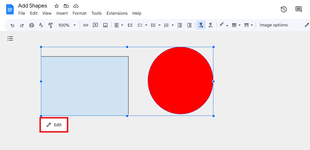 How to edit an existing shape