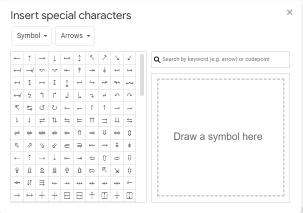 How to Insert Symbols in Google Sheets using Docs