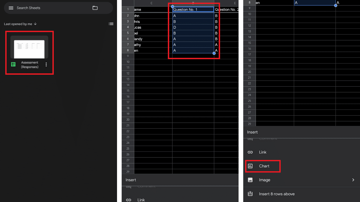 How to make a chart on mobile