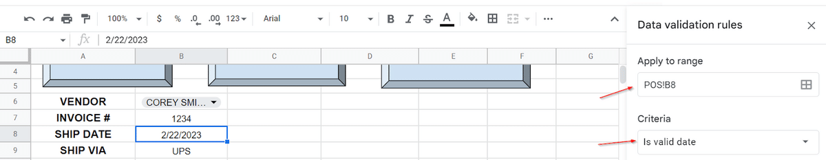 how to make valid date in google sheets purchase order