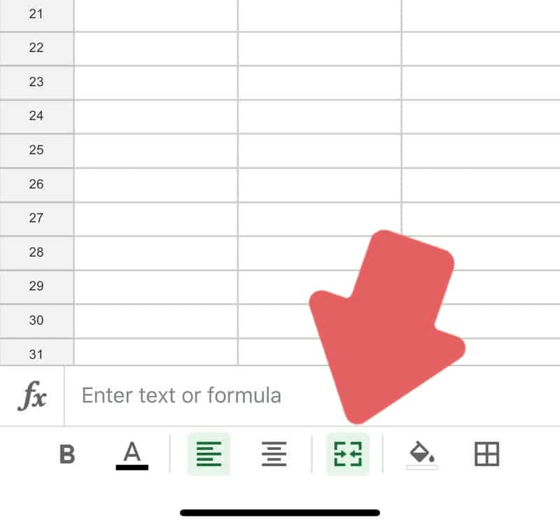 How to merge cells on Google Sheets mobile