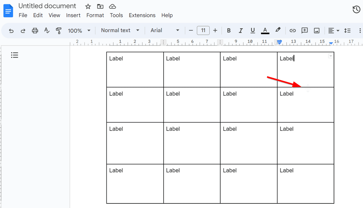 Increase height and width of labels