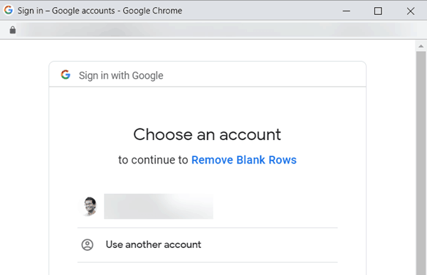 Signin using your Google Account