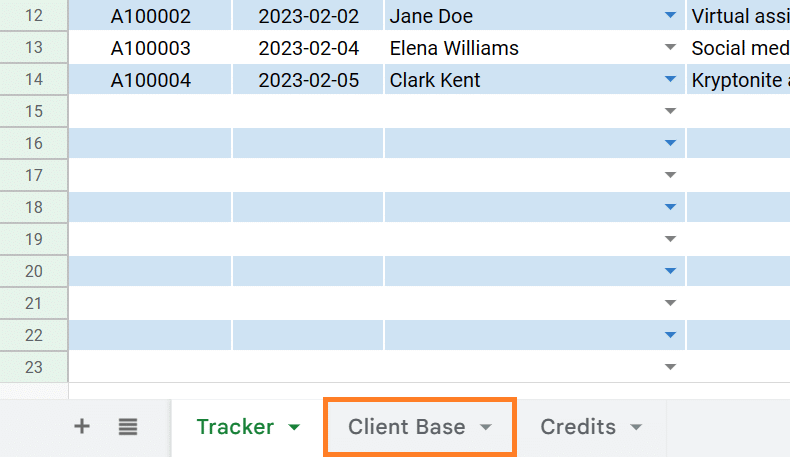 How to use invoice tracking template in GSheets